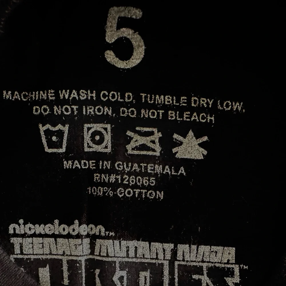 Teenage Mutant Ninja Turtles Short Sleeve Tee shirt Size 5 100% Cotton